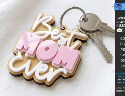 Mothers Day Keychain Laser Cut 145024780 Creativo Digital